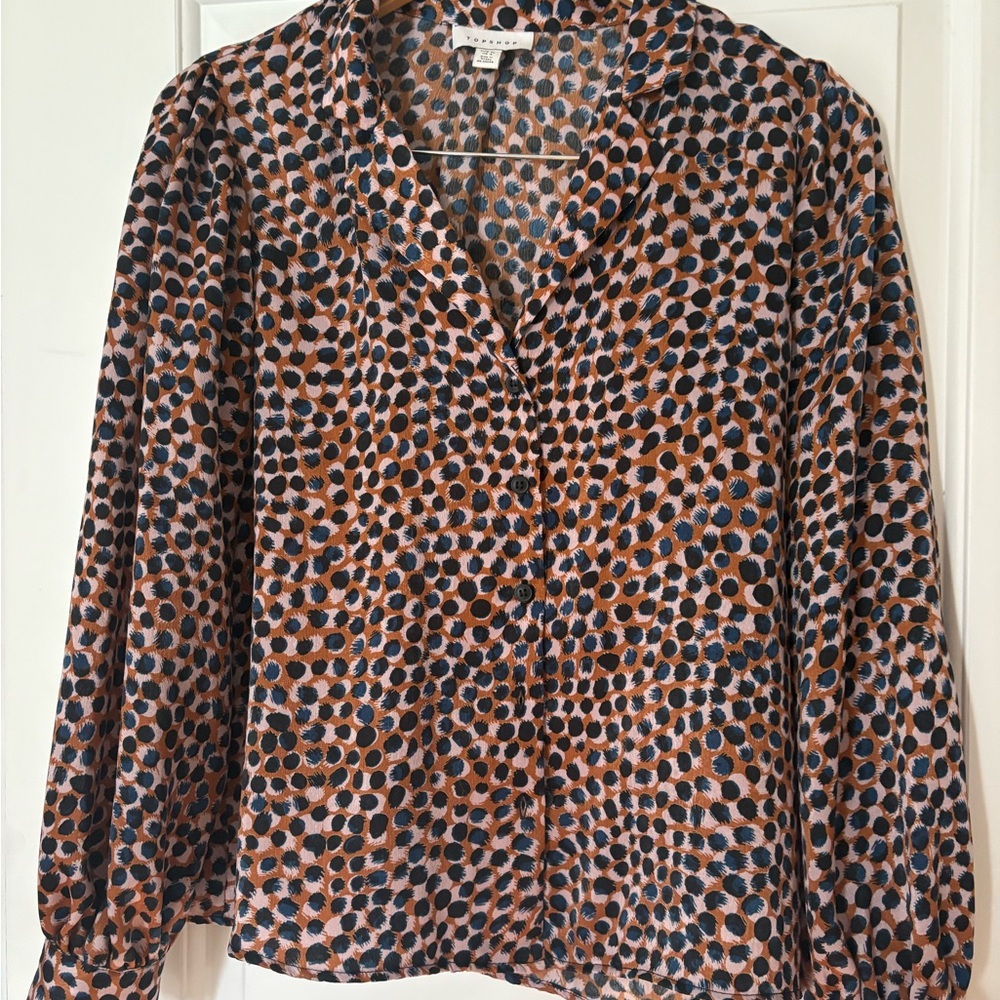 Topshop Multicolor Polka Dot Blouse